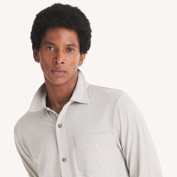 Golf Fit Long-Sleeve Button-Front Performance Polo