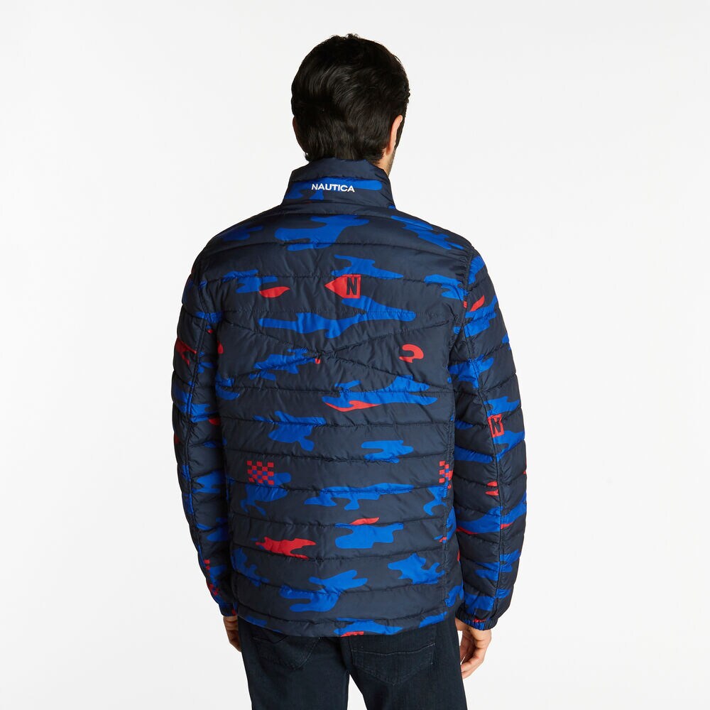 TEMPASPHERE WATER-RESISTANT PRINT JACKET,Navy,large
