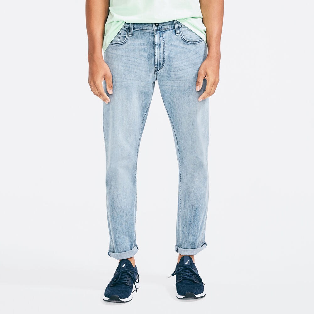 STRAIGHT FIT STRETCH DENIM,Ensign Blue,large