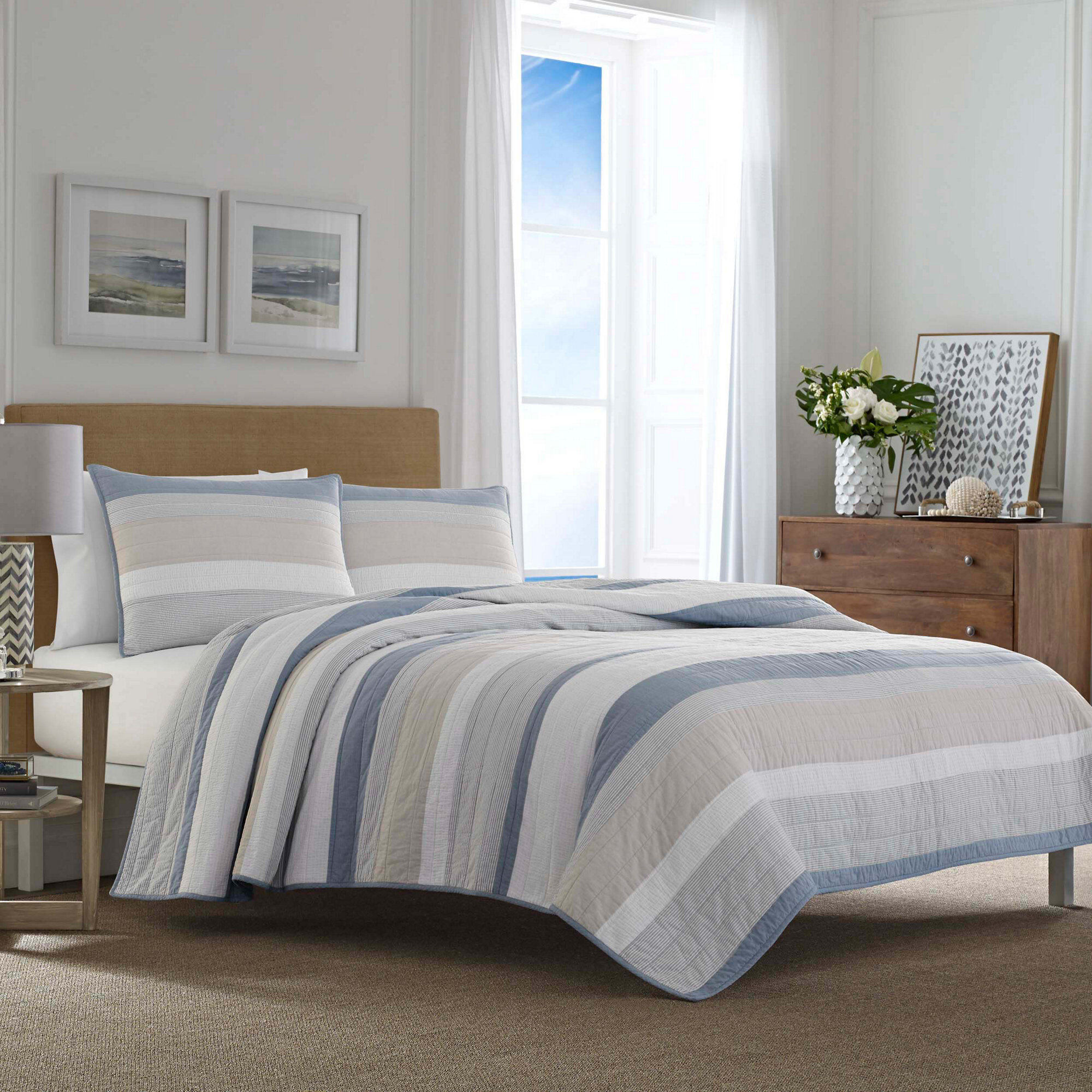 Terry Cove Beige Twin Quilt,Beige Heather,large