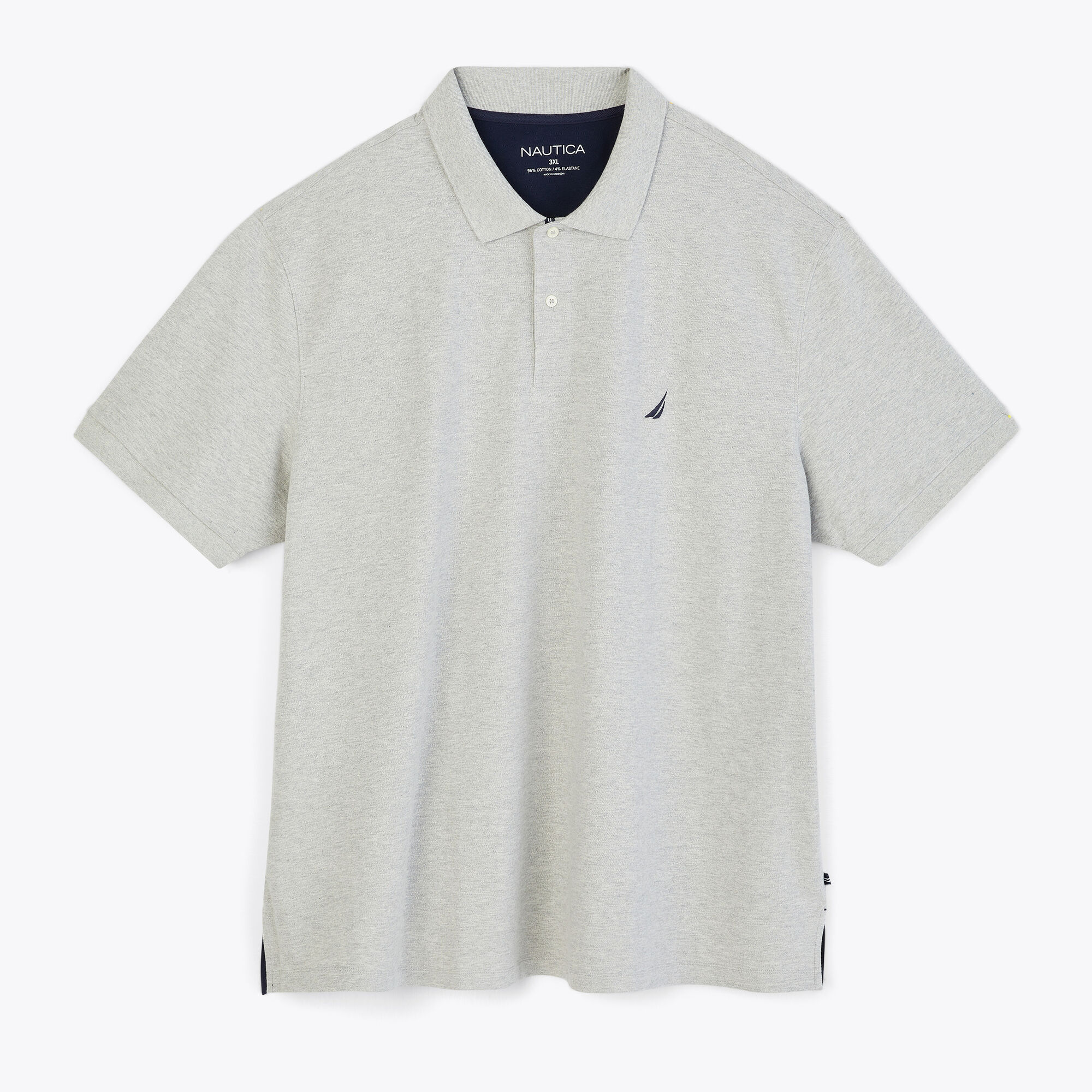 Big & Tall Classic Fit Deck Polo,Grey Heather,large