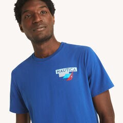 Sailboat Wave Graphic T-Shirt,Limoges,large