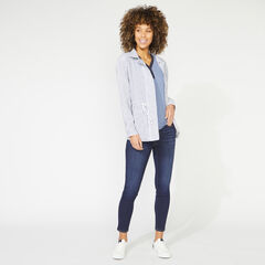 STRIPED LINEN BLEND JACKET,Bright White,large