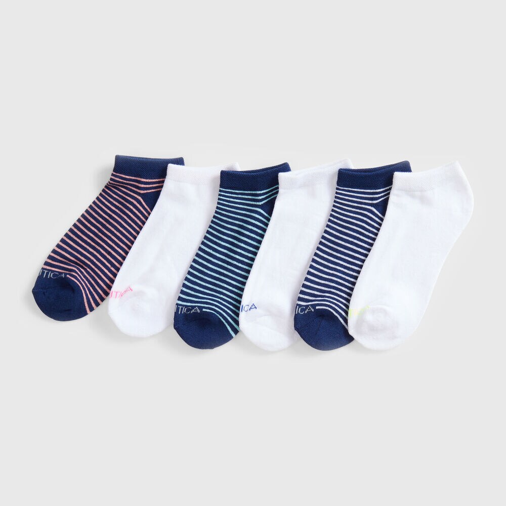 STRIPE LOW CUT SOCKS, 6-PACK,Multi,large
