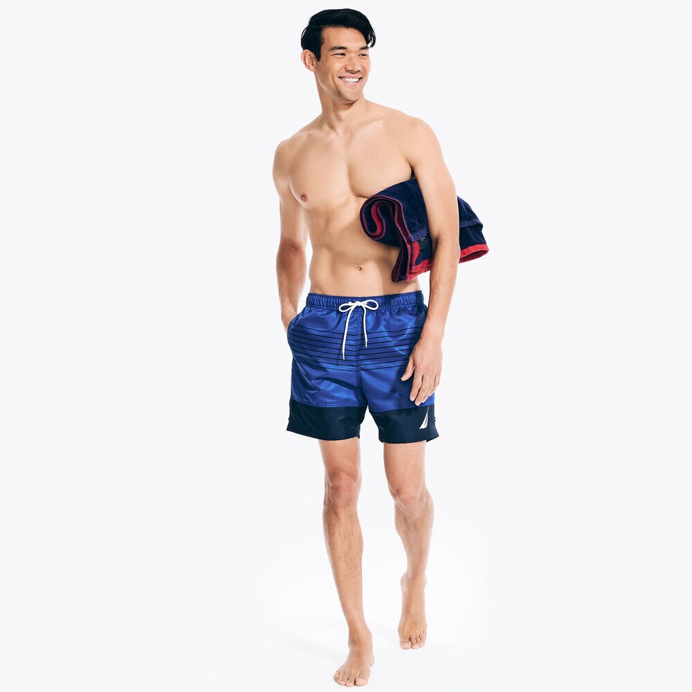 6" Striped Quick-Dry Swim,Bright Cobalt,large