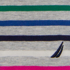 GIRLS' MULTICOLOR STRIPE LEGGING (8-20),Grey Heather,large