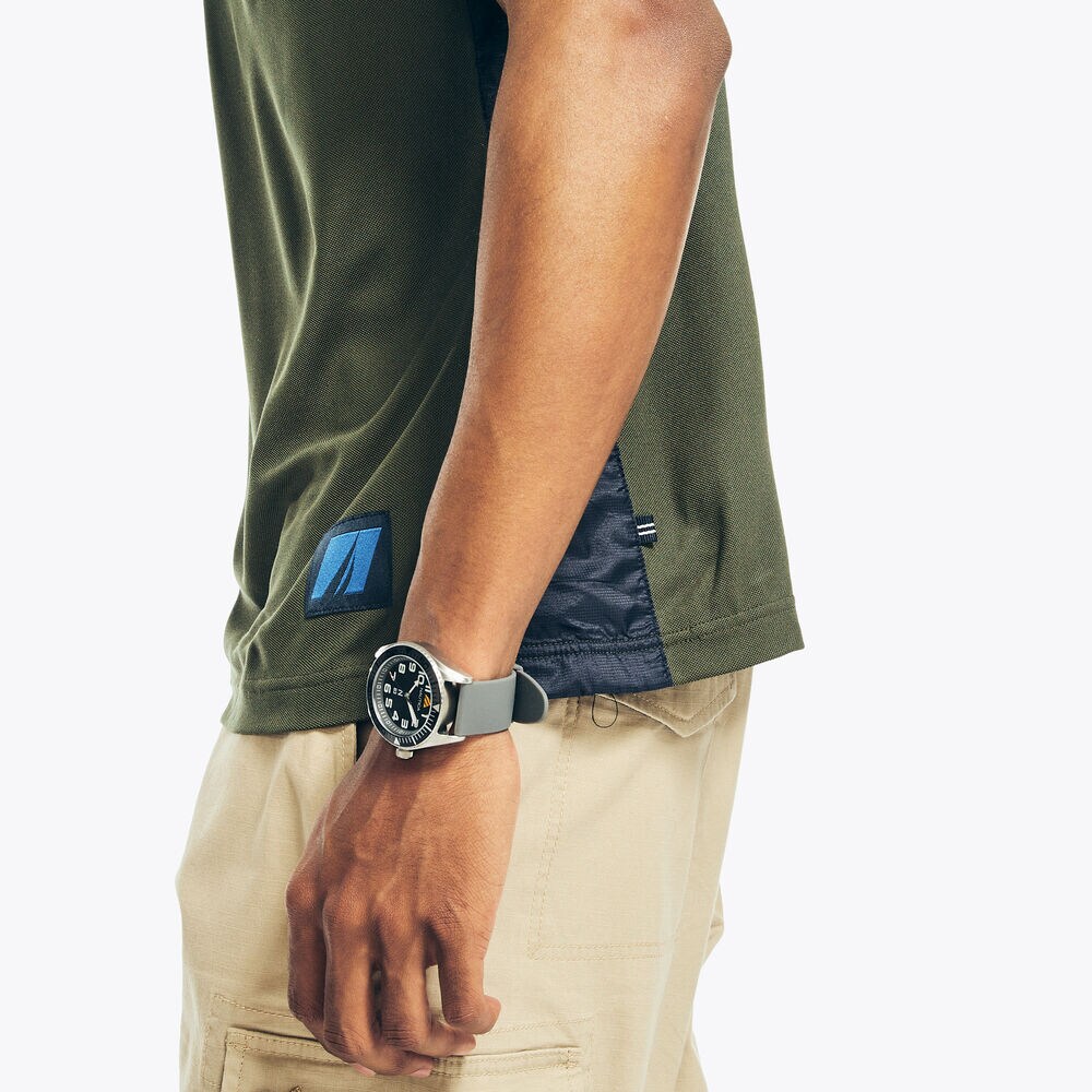 NAVTECH SUSTAINABLY CRAFTED MIXED MEDIA POLO,Olive,large