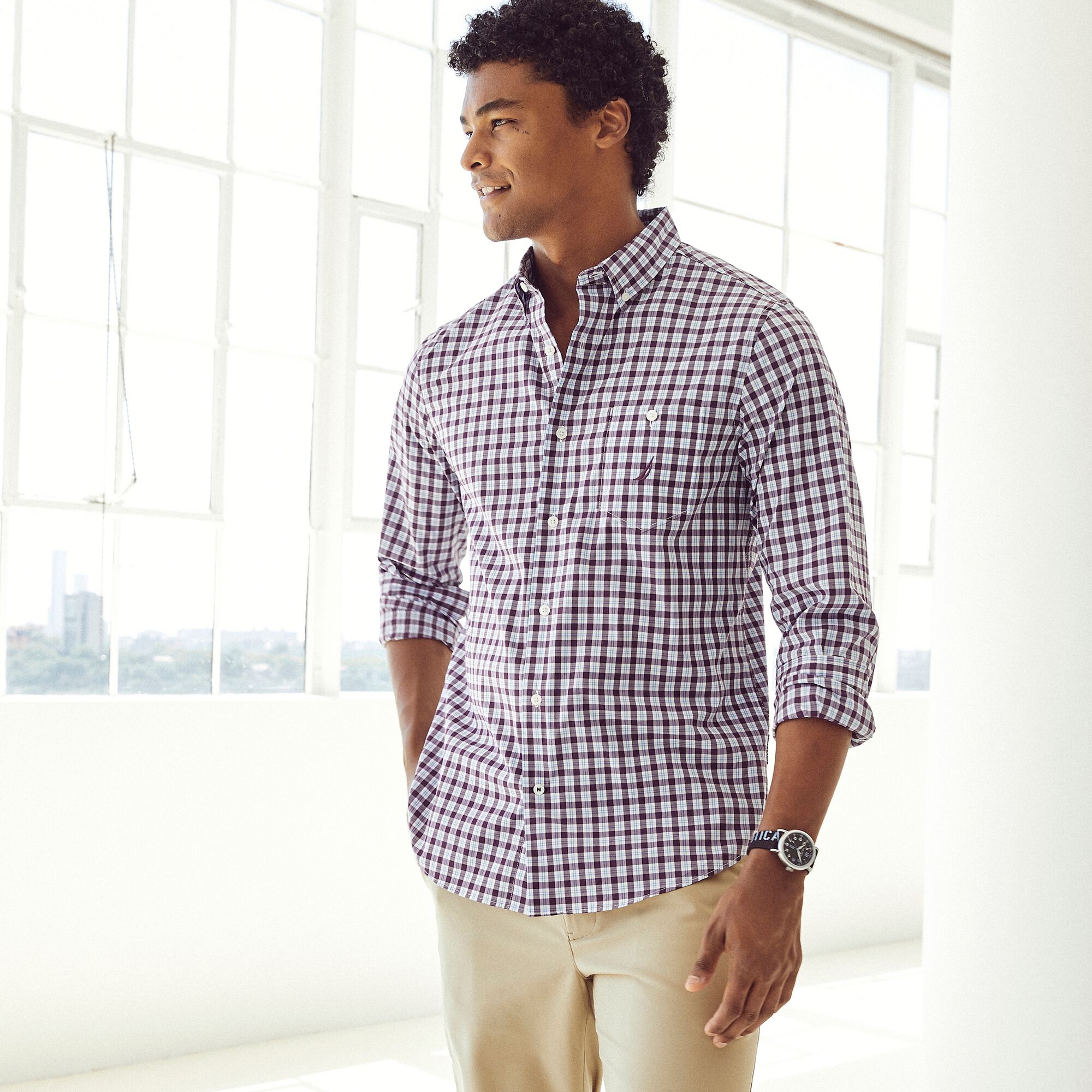 NAVTECH PLAID SHIRT,Ridge,large