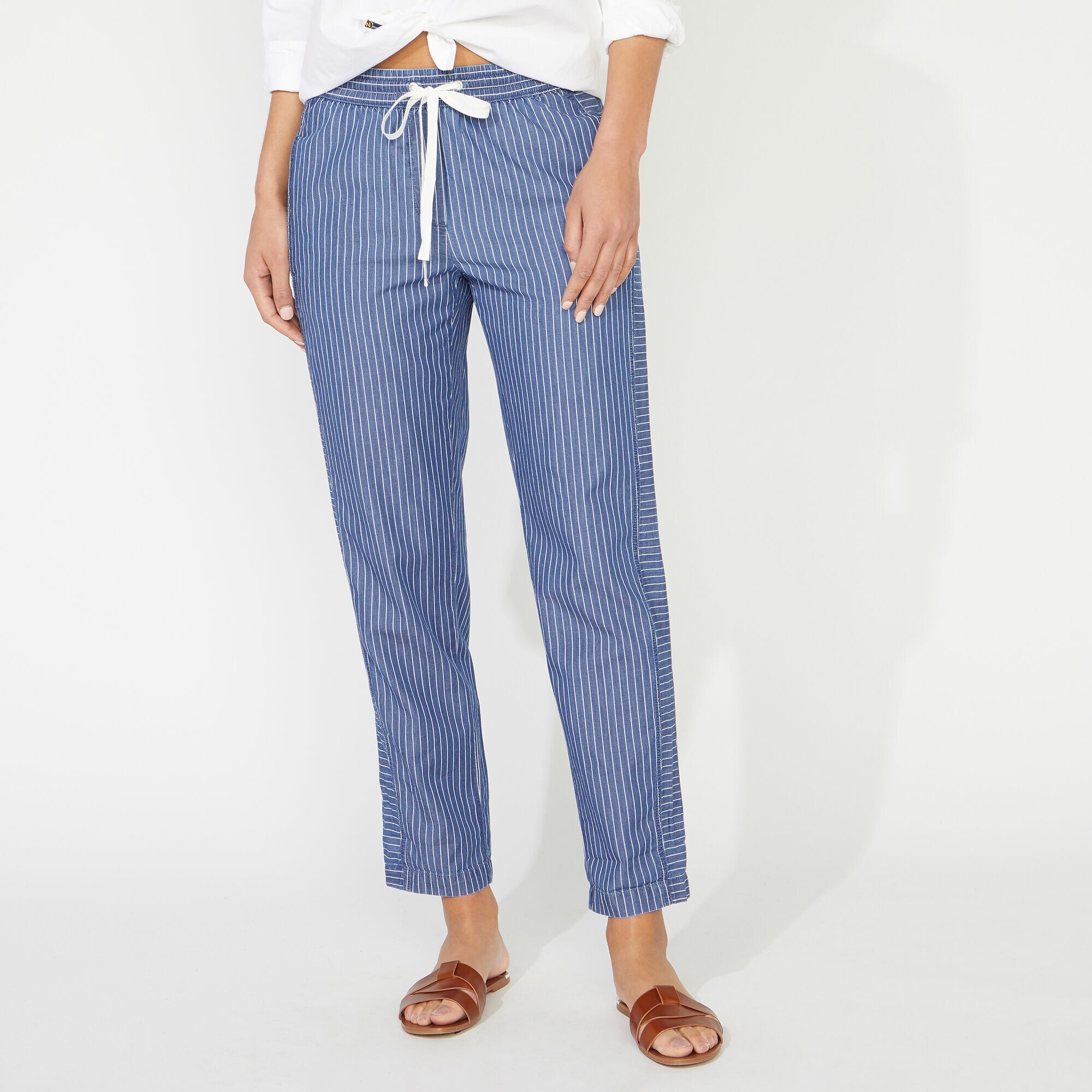 BOAT STRIPE PANT,Angel Blue,large