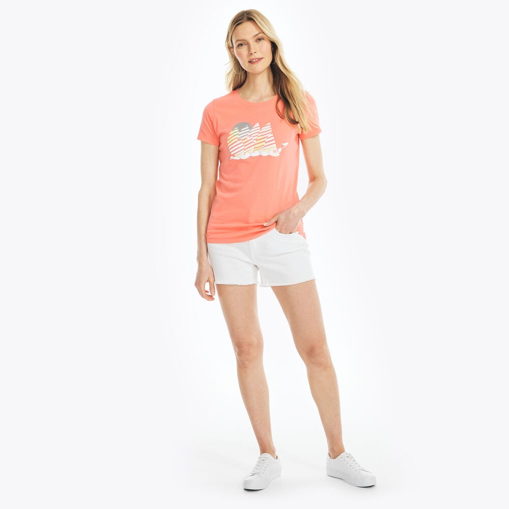 SUSTAINABLY CRAFTED SAILBOAT GRAPHIC T-SHIRT,Sugar Coral,large