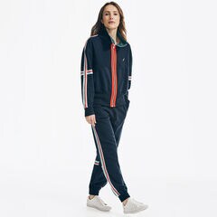 STRIPE-SLEEVE FULL-ZIP JACKET,Navy,large