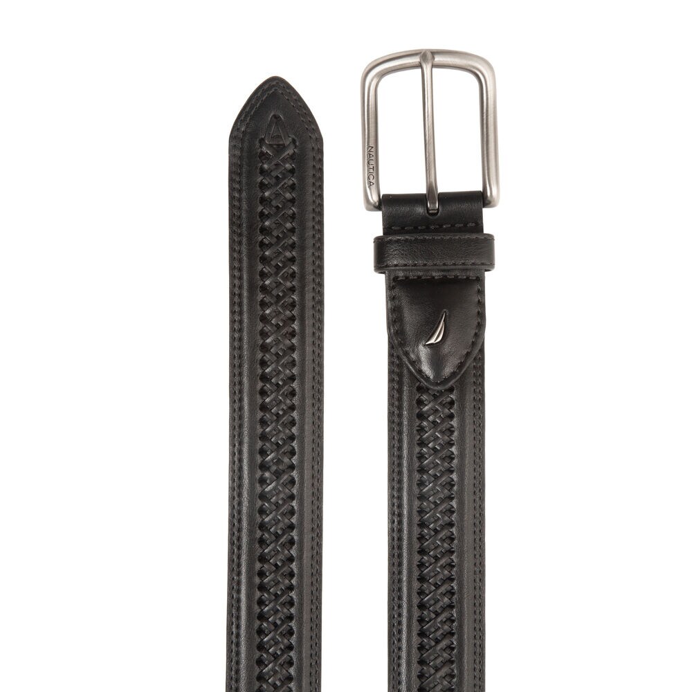 LACED LEATHER BELT,True Black,large