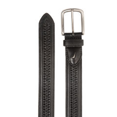 LACED LEATHER BELT,True Black,large
