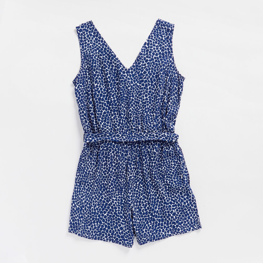 NAUTICA JEANS CO. PRINT WOVEN ROMPER,Blue Depths,large