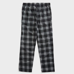 PLAID FLEECE SLEEP PANT,True Black,large