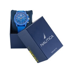 Nautica One Wheat Fiber Strap 3-Hand Watch,Ice Blue,large