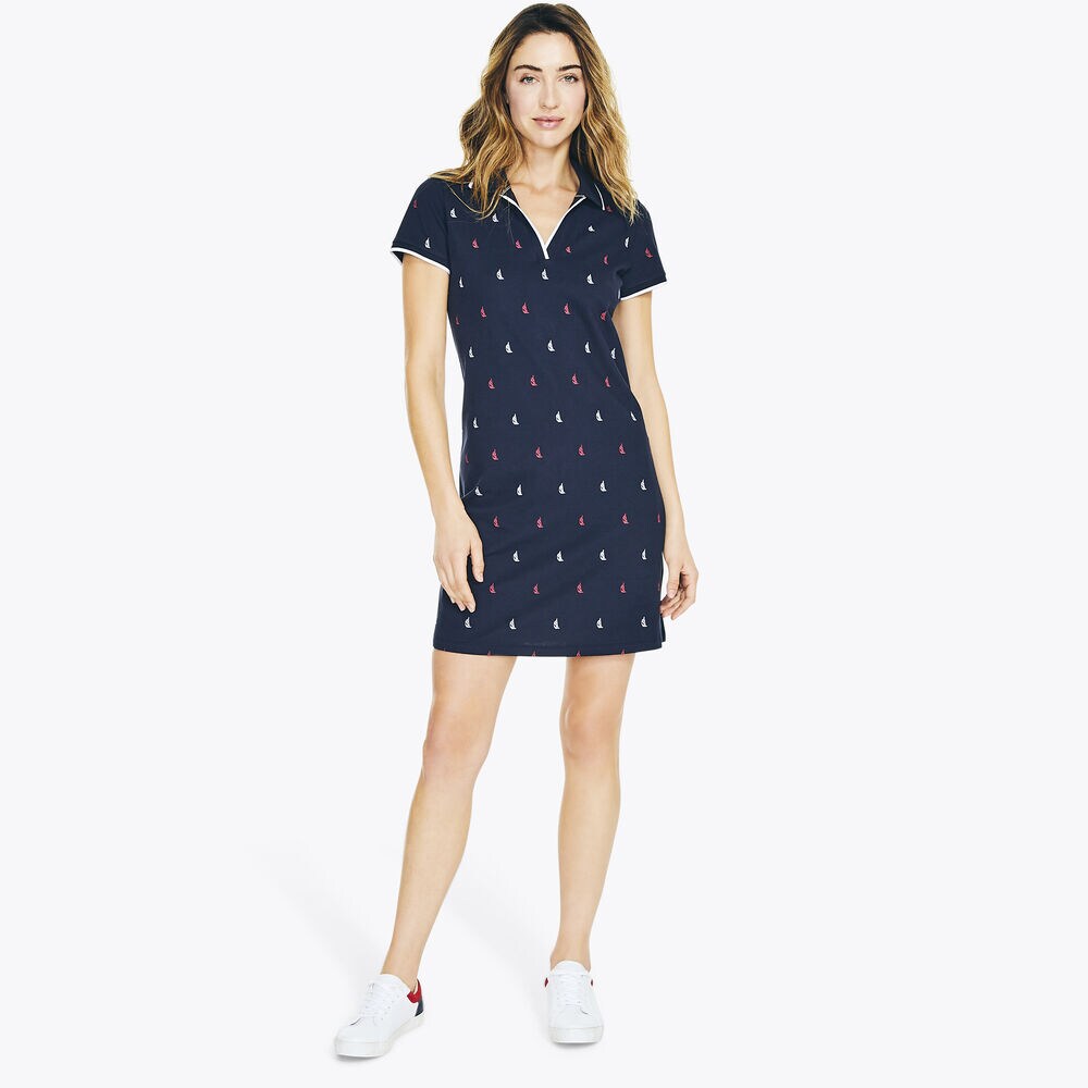 SPINNAKER POLO DRESS,Stellar Blue Heather,large