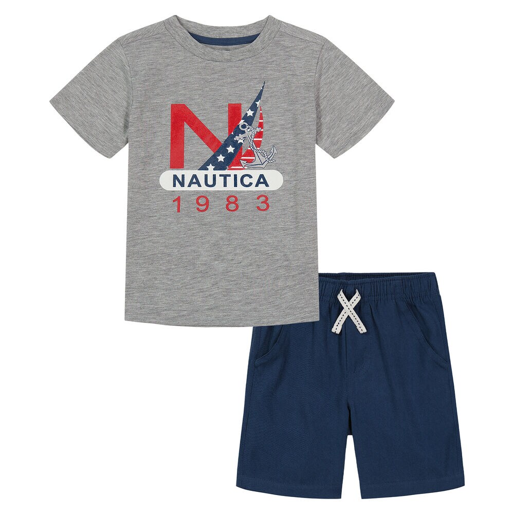TODDLER BOYS' T-SHIRT SHORT 2PC SET,Admiral Blue,large