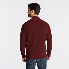 BUTTON MOCK-NECK SWEATER,Royal Burgundy,large