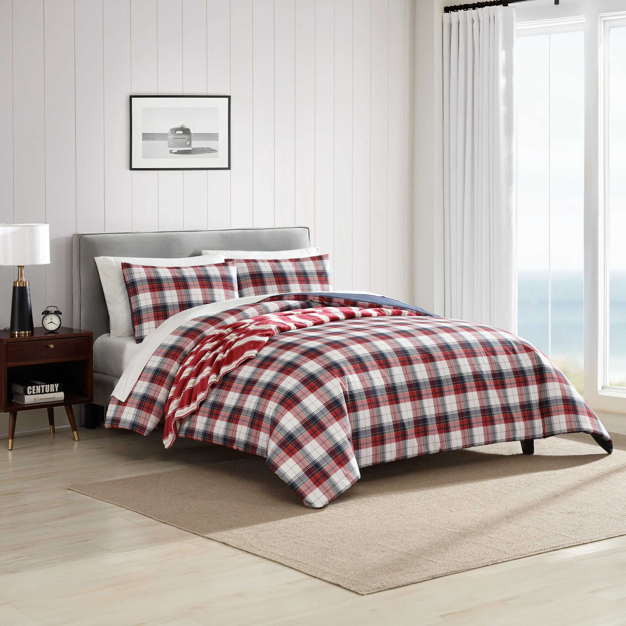 Rosedale Red King Bed Set Bonus,Tango Red,large