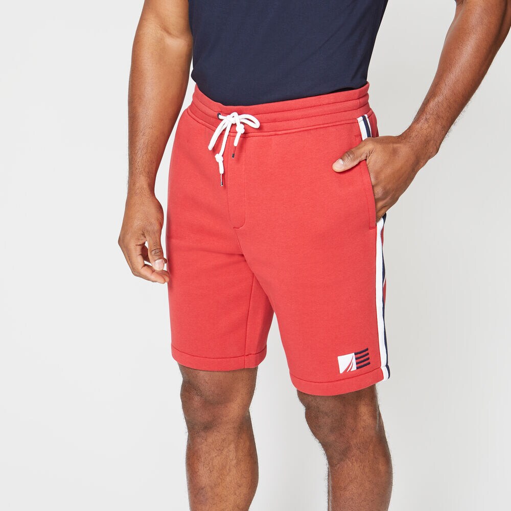 SIDE-STRIPE FLEECE SHORT,Rescue Red,large