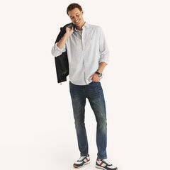 Classic Fit Wrinkle-Resistant Printed Shirt,Bright White,large
