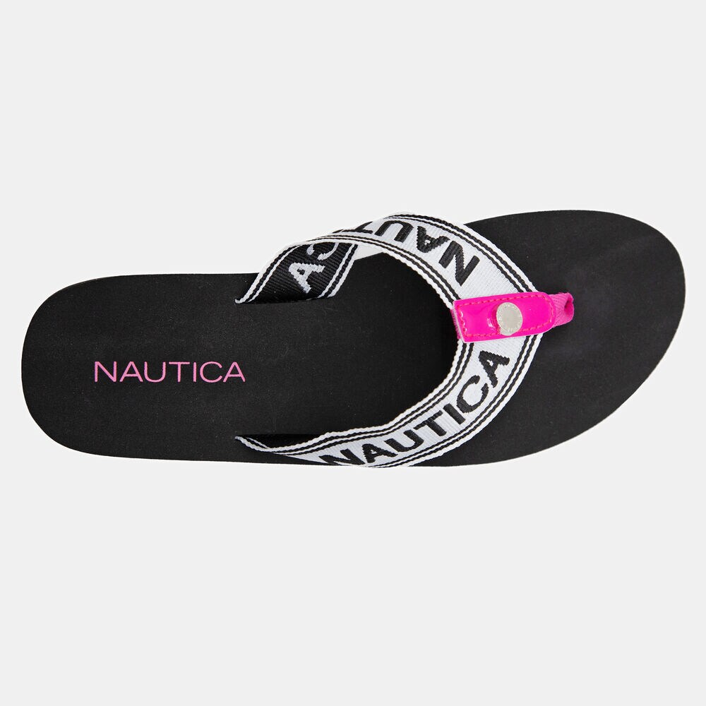 NEON-ACCENTED LOGO SLIDE SANDAL,Port Scarlet,large