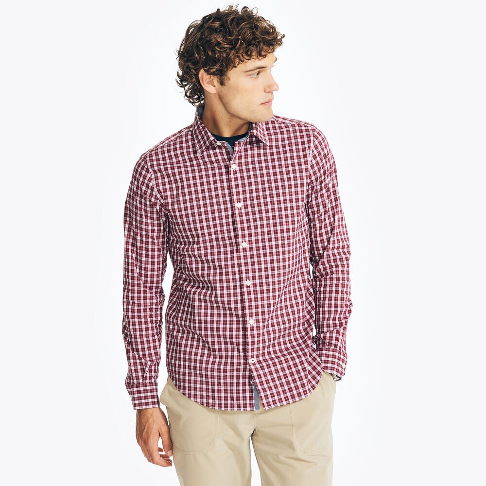 NAVTECH TRIM FIT PLAID SHIRT,Flamingo,large