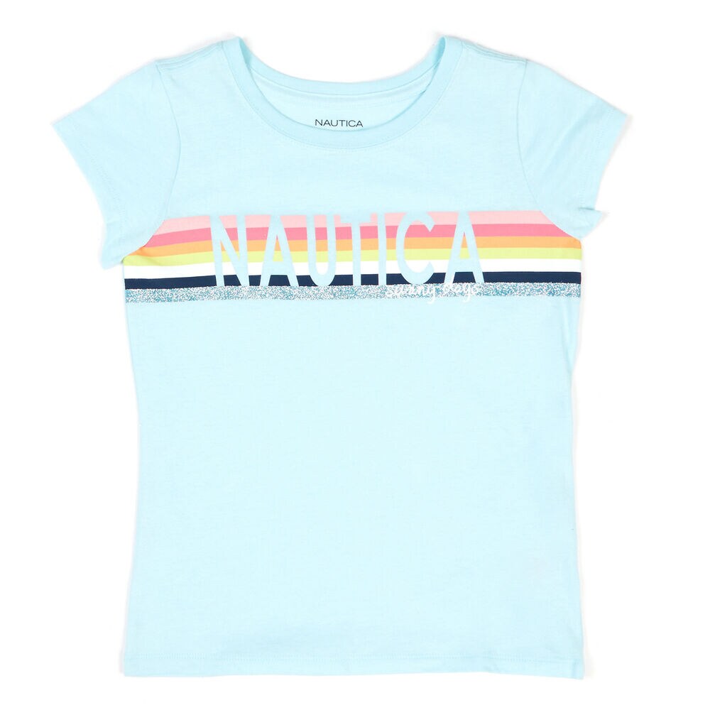 Toddler Girls Glitter Signature Tee (2T-4T),Aquadream,large