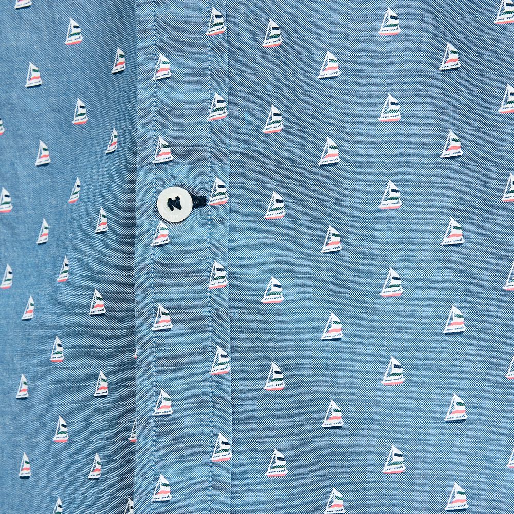 SAILBOAT PRINT OXFORD SHIRT,Star Sapphire,large