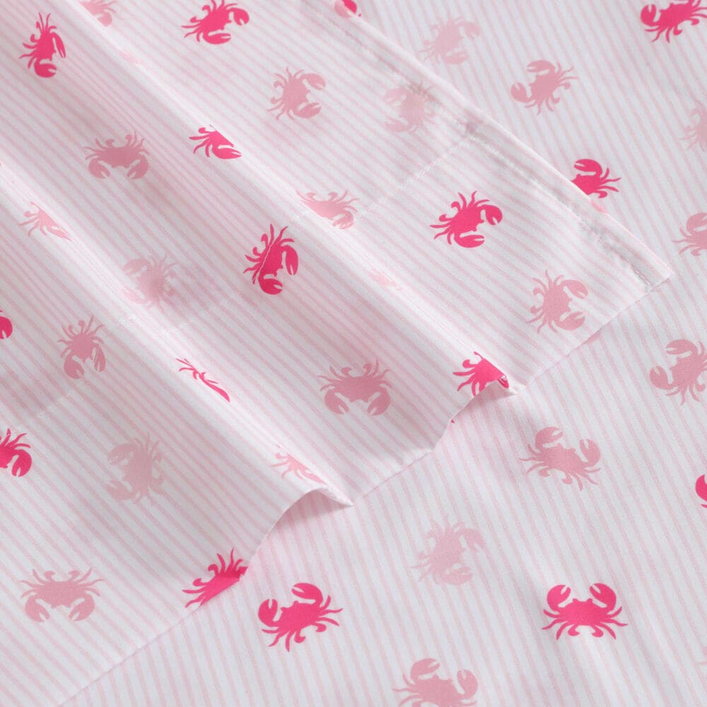 Axton Crab Pink Twin Sheet Set,Lt Pink,large