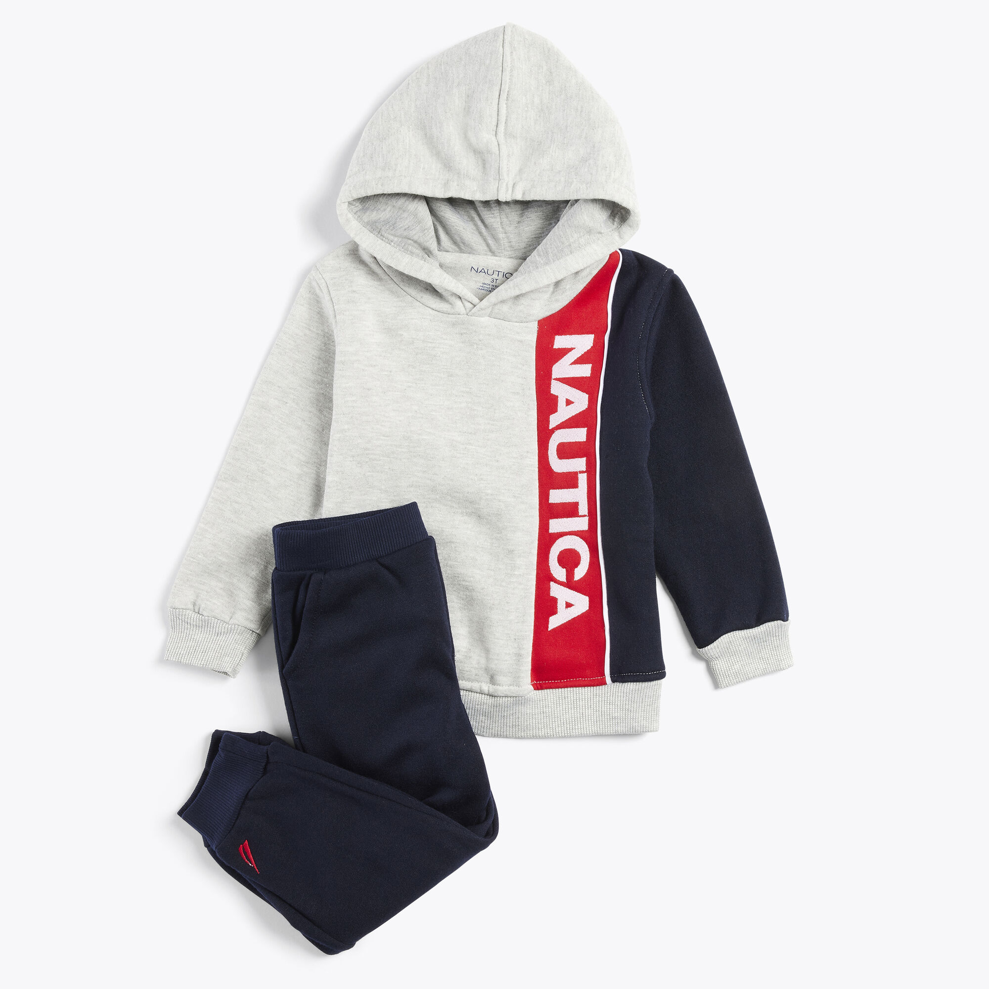 INFANT BOYS' FLEECE HOODIE 2PC JOGGER SET (12M-24M),Anchor Grey,large