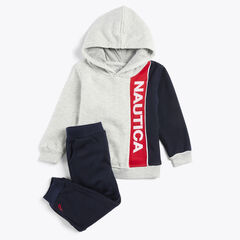 INFANT BOYS' FLEECE HOODIE 2PC JOGGER SET (12M-24M),Anchor Grey,large
