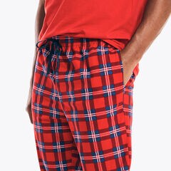 PLAID FLEECE SLEEP PANT,Nautica Red,large