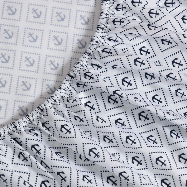 Diamond Anchor Blue Queen Sheet Set