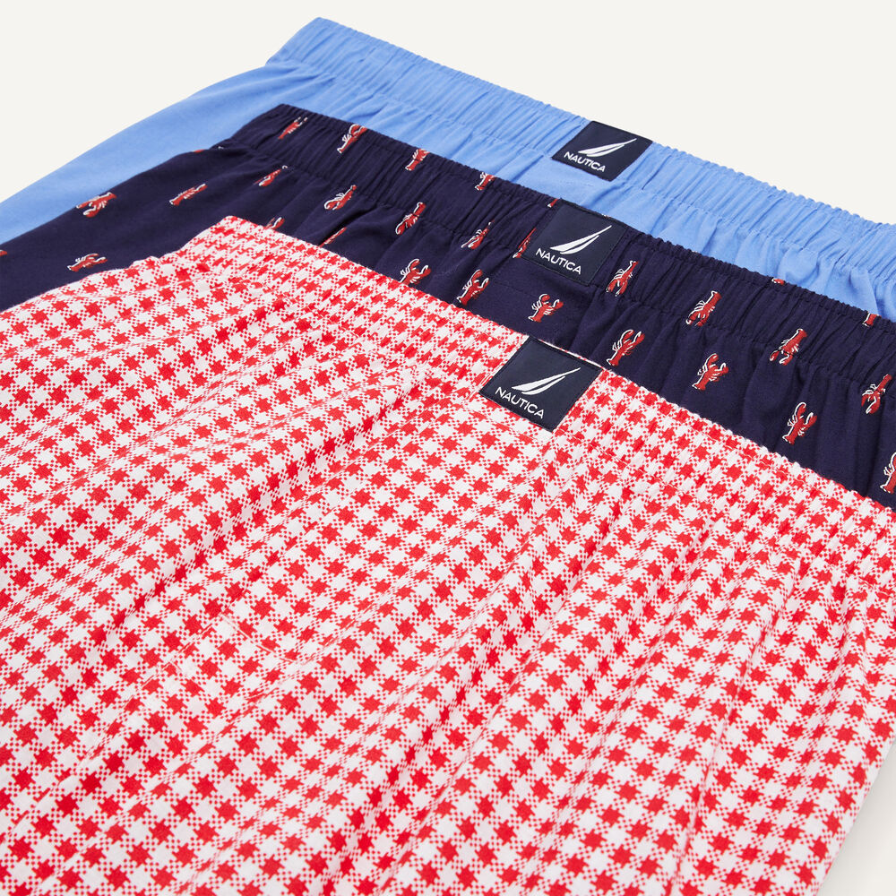 Woven Boxers, 3-Pack,Navy Marl,large