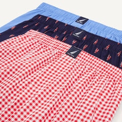 Woven Boxers, 3-Pack,Navy Marl,large