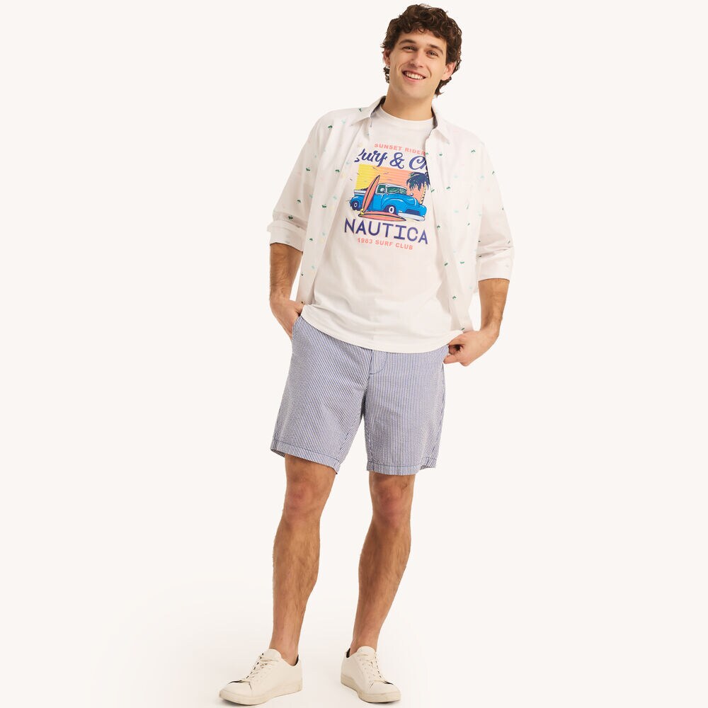 Surf and Chill Graphic T-Shirt,Bright White,large
