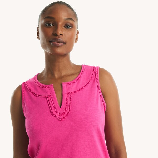Scallop-Trim Tank Top
