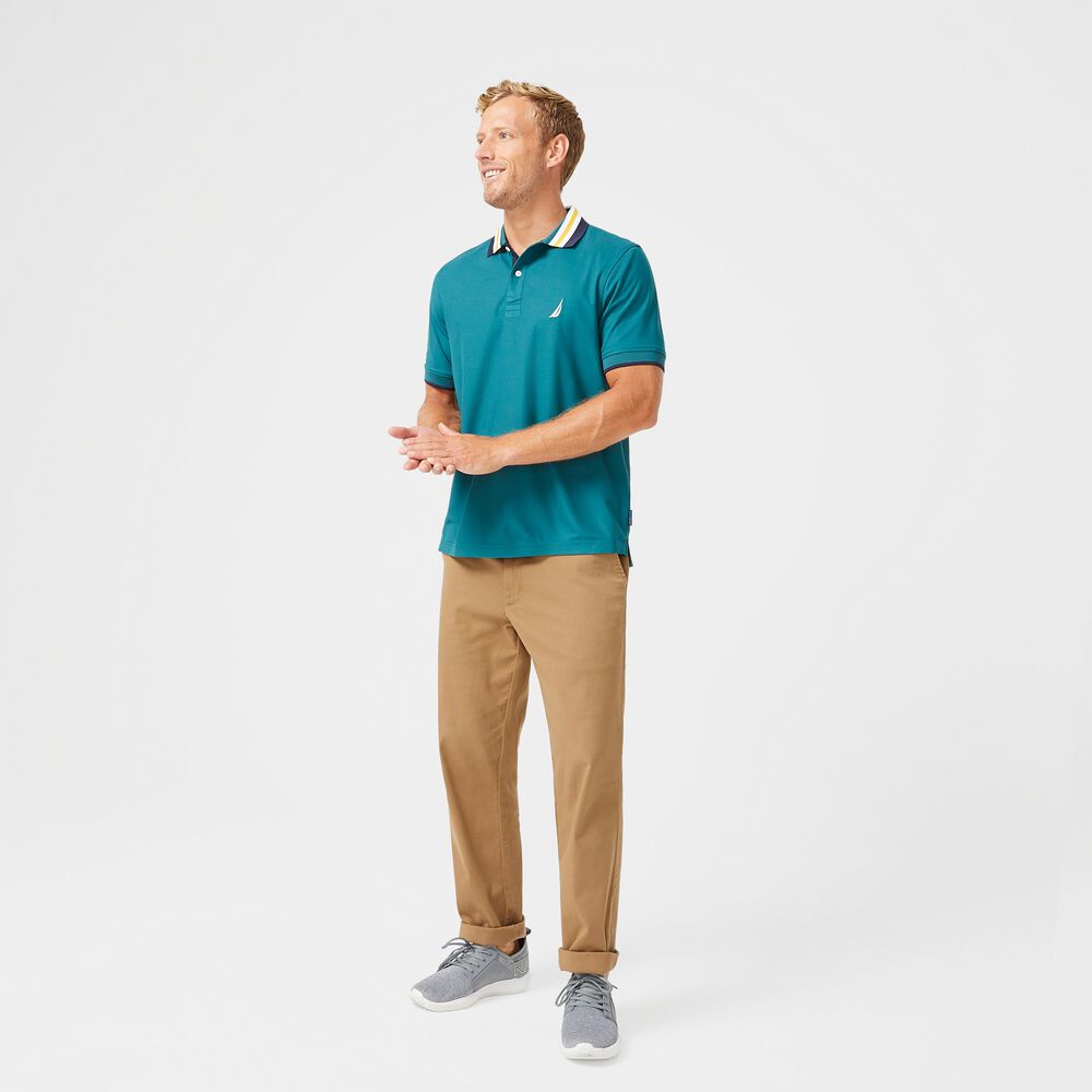 SUSTAINABLY CRAFTED NAVTECH BRAND ICON POLO,Evergreen,large