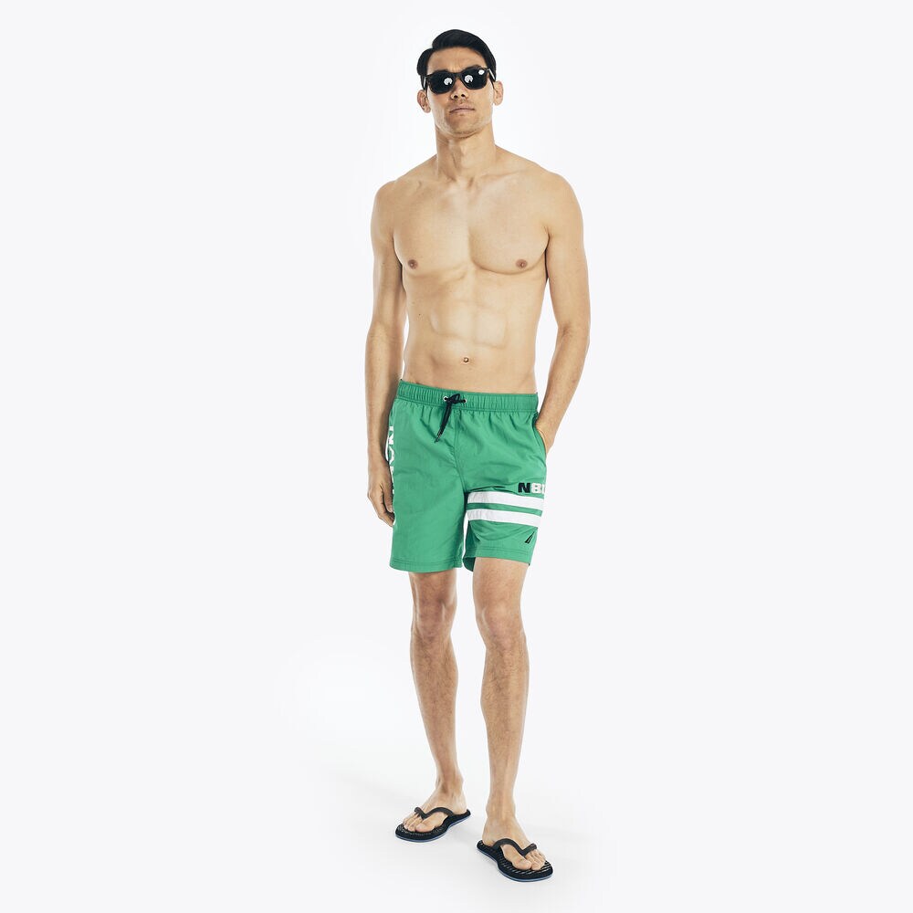 8" LOGO STRIPE QUICK-DRY SWIM,Dark Dill,large