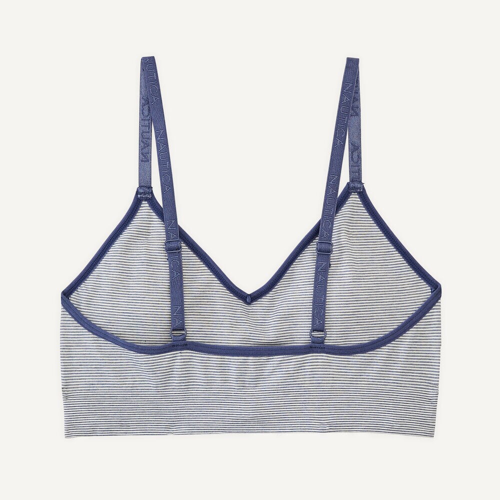 Striped Seamless Bra, 3-Pack,Workshirt Blue,large