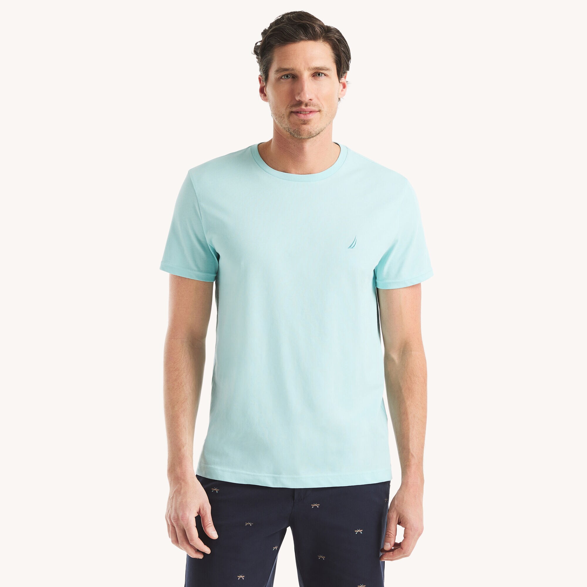 Crewneck Deck T-Shirt,Harbor Mist,large