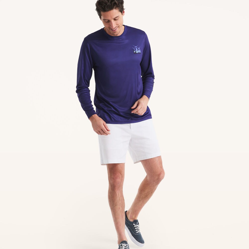 Nautica OTF Long-Sleeve UPF 50+ Shirt,Ice Blue,large