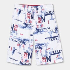 TODDLER BOYS' SAYLOR NAUTICAL PRINTED SWIM TRUNKS (2T-4T),Antique White Wash,large