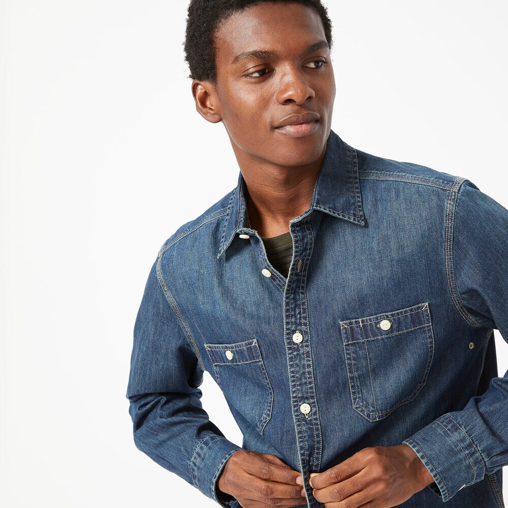 DENIM SHIRT,Navy,large