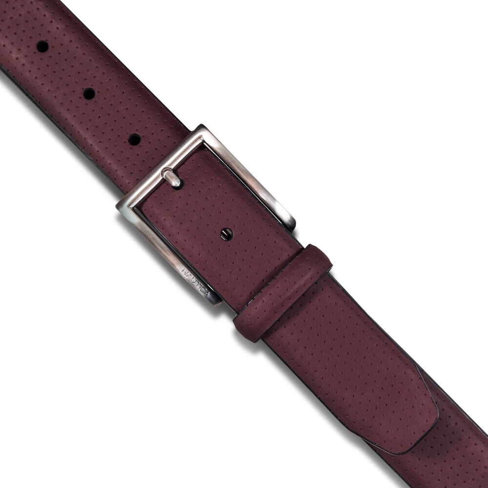 Perforated Leather Belt,Pink Shrimp,large