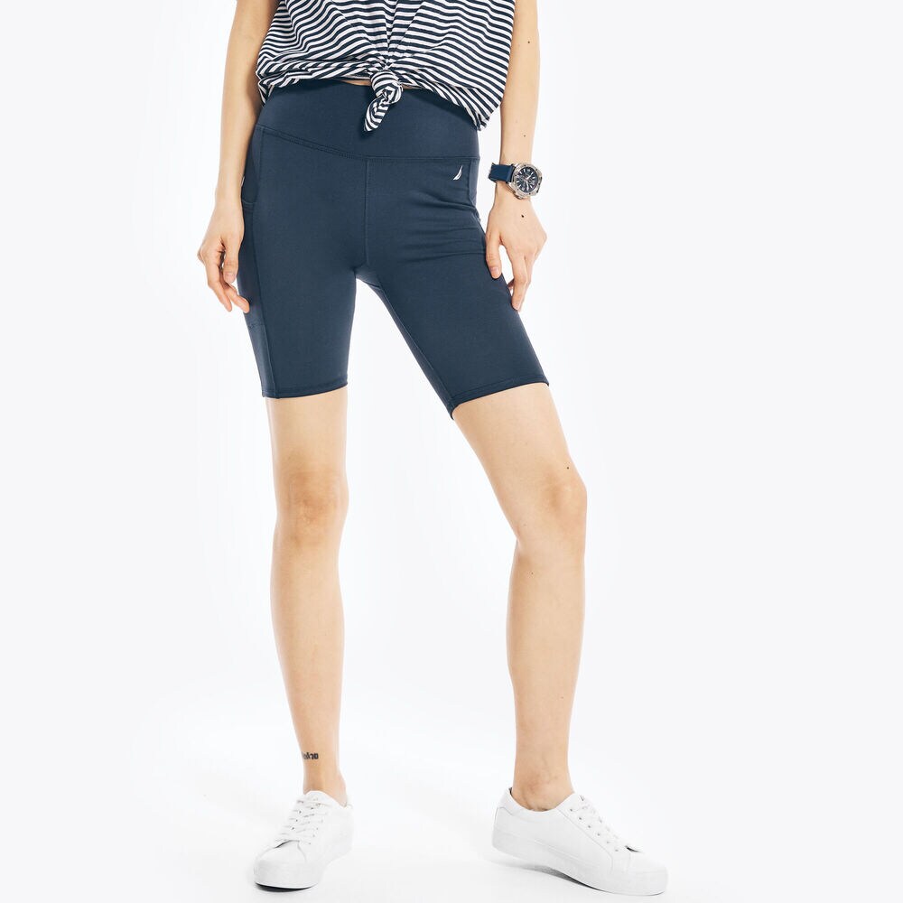 NAVTECH HIGH-WAISTED BIKER SHORT,Stellar Blue Heather,large