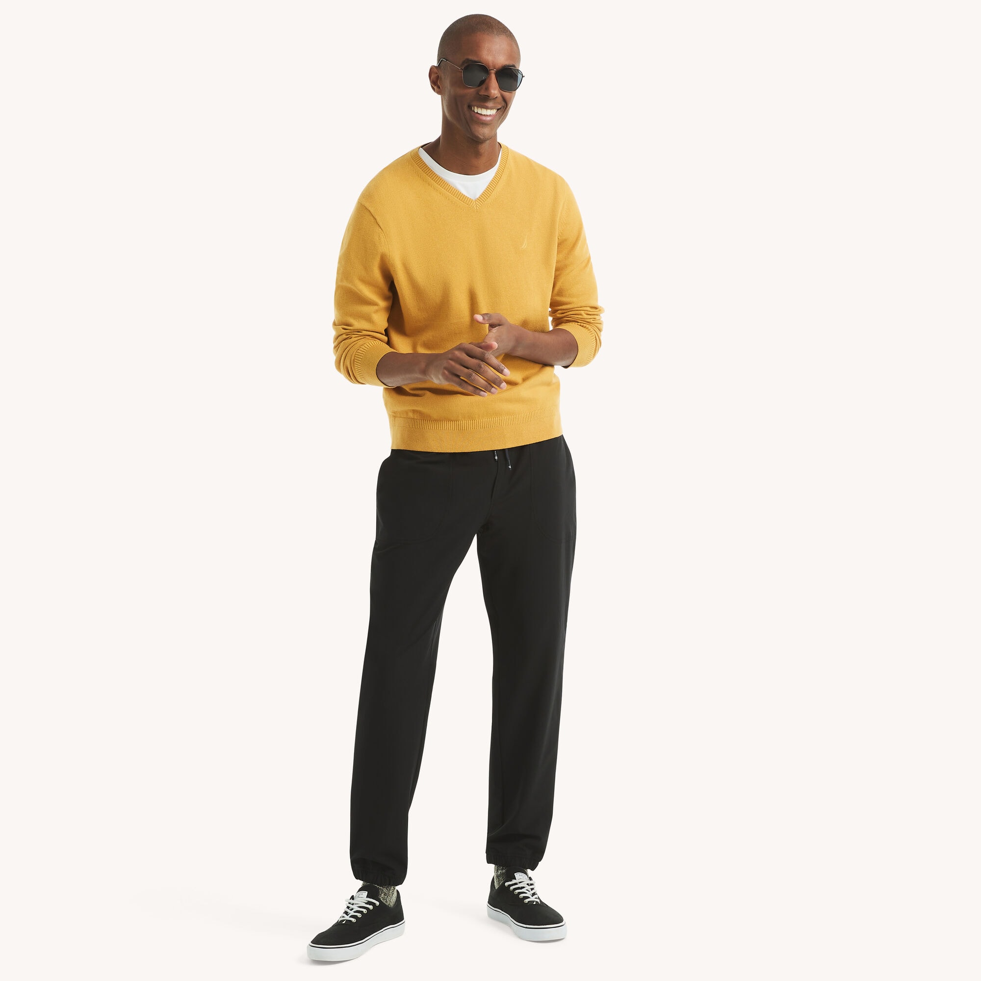 Navtech V-Neck Sweater,Camel,large