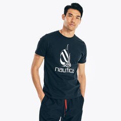 SPINNAKER GRAPHIC T-SHIRT,Navy,large